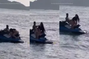 Sexy lustfull gf sucked fucked on jetski thumbnail